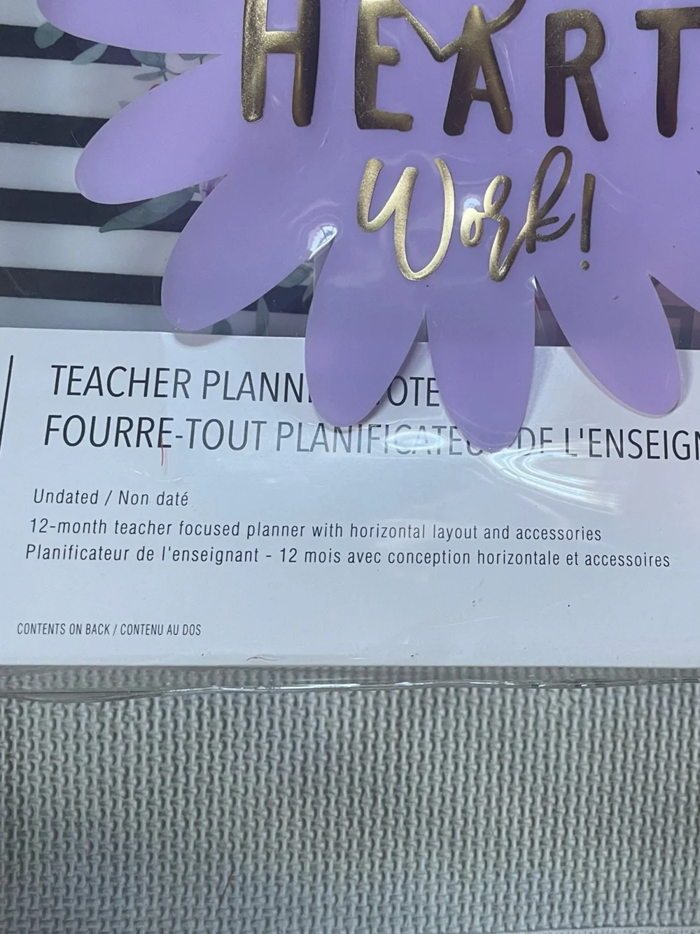 Recollections Purple Teacher Planner Gift Tote Set